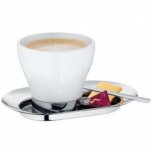 COFFEE CULTURE Café au Lait 6 Piece Set (Serving Trays, Porcelain Milk Coffee Pots, XL Rings & Mug Spoons)