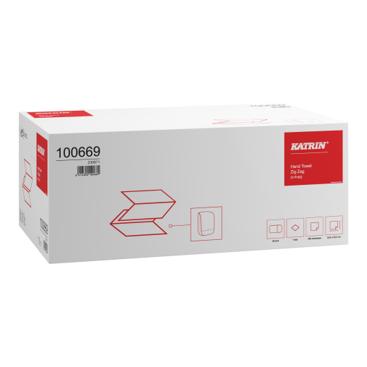 Katrin Basic 1 Ply V-Fold Zig Zag Natural (x5000)