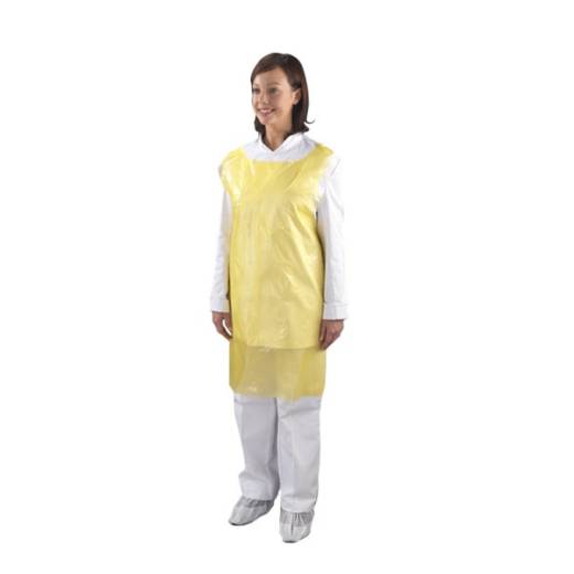 Disposable Aprons 27x42in Flat Pack 16mu Yellow (x100)