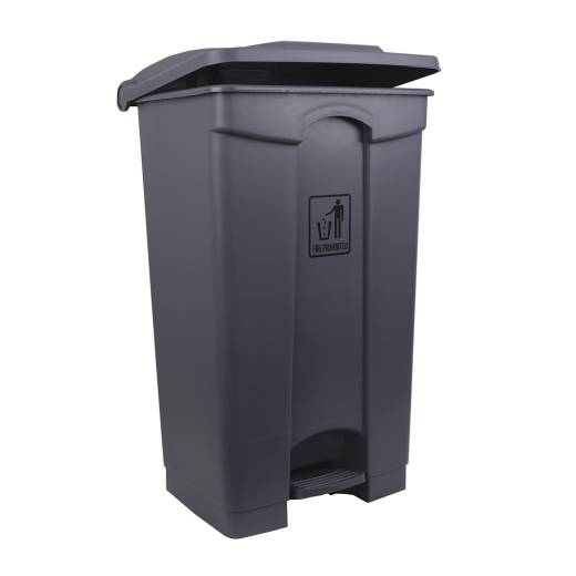 Polypropylene Pedal Bin 87L Grey (x3)