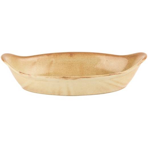 Rustico Flame Oval Ear Dish 25cm  (x12)