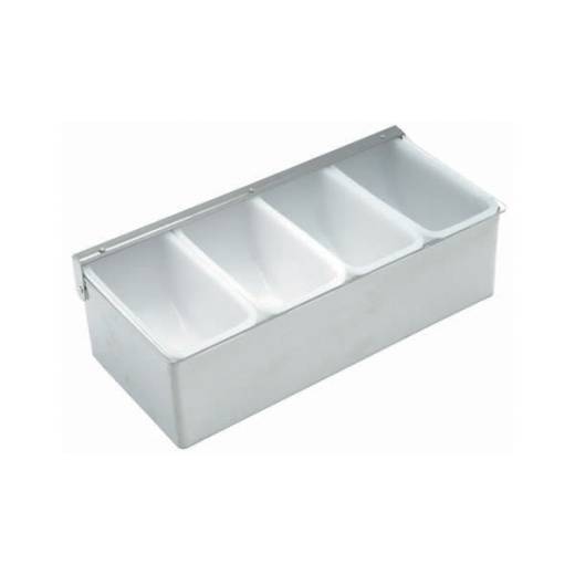 Stainless Steel Condiment Dispenser 4 Compartment