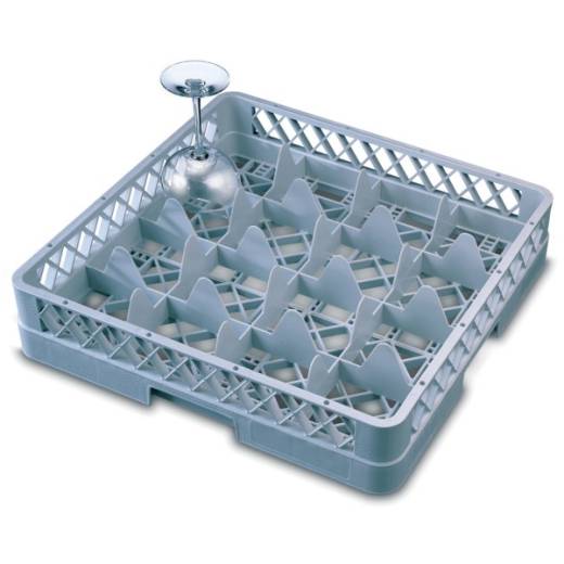 Genware 16 Compartment Glass Rack with 1 Extender