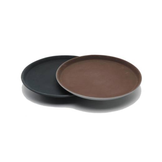 16in Round Non-Slip Tray Black
