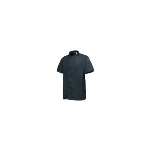 Chef Basic Stud Jacket Black Short Sleeve Large