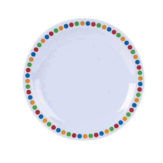Genware Melamine 16cm Plate - Coloured Circles (x12)