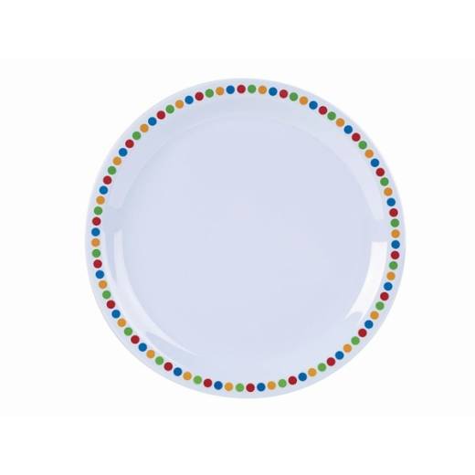 Genware Melamine 23cm Plate Coloured Circles (x12)