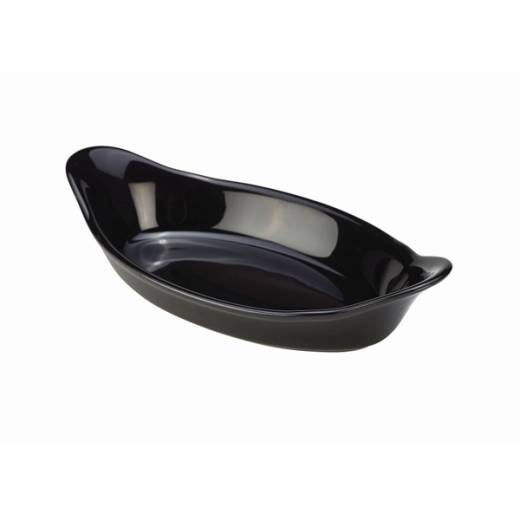 Royal Genware Oval Eared Dish 22cm Black (x4)