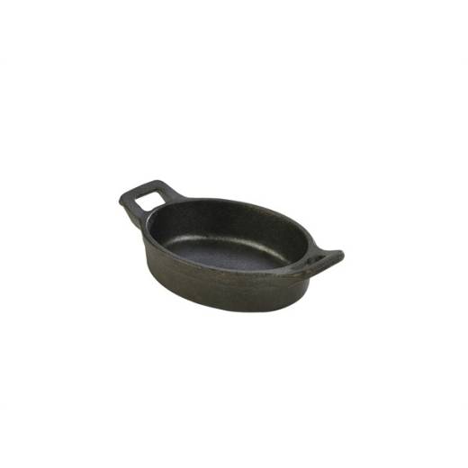 Mini Cast Iron Oval Eared Dish 12x9x3cm (x6)