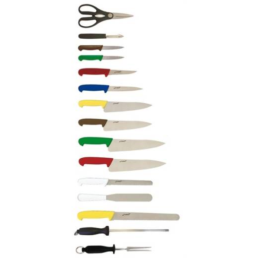 15 Piece Colour Coded  Knife Set & Case