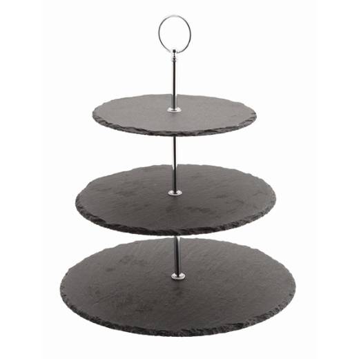 Genware Slate 3 Tier Cake Stand 20/25/30cm