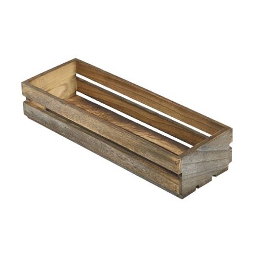 Wooden Crate Dark Rustic Finish 34x12x7cm