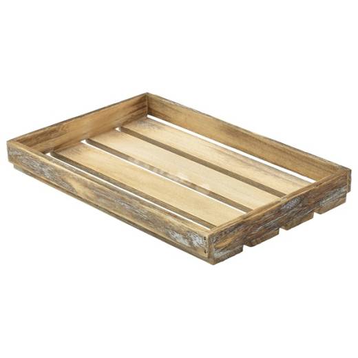 Wooden Crate Dark Rustic Finish 35x23x4cm