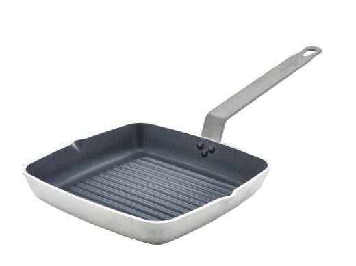 Genware Square Ribbed Skillet 24cm Teflon Profile Coating