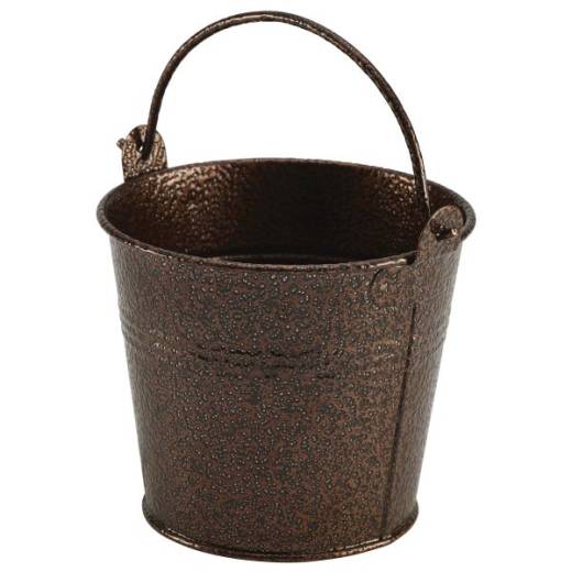 Galvanised Steel Hammered Serving Bucket 10cm Copper (x12)