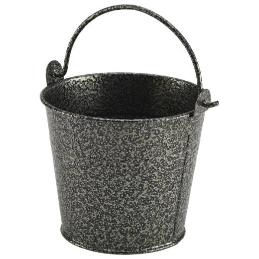 Galvanised Steel Hammered Serving Bucket 10cm Silver (x12)