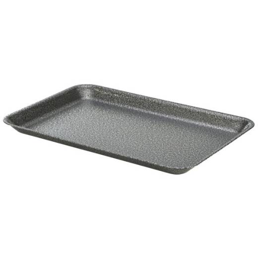 Galvanised Steel Tray 31.5x21.5x2cm Hammered Silver (x12)