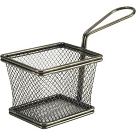 Black Serving Fry Basket 10 x 8 x 7.5cm (x6)