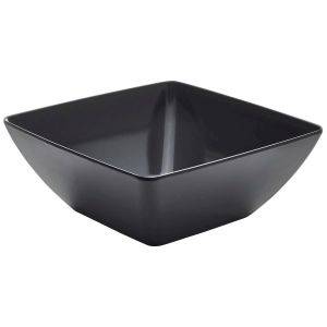 Black Melamine Curved Square Bowl 26.2cm