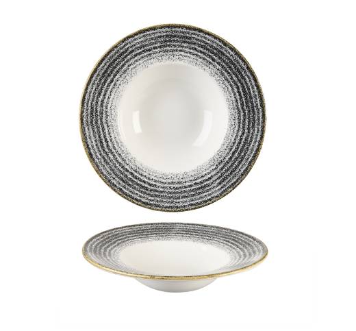 Studio Prints Charcoal Black Profile Wide Rim Bowl 24cm/9.5in 28.4cl/10oz (x12)
