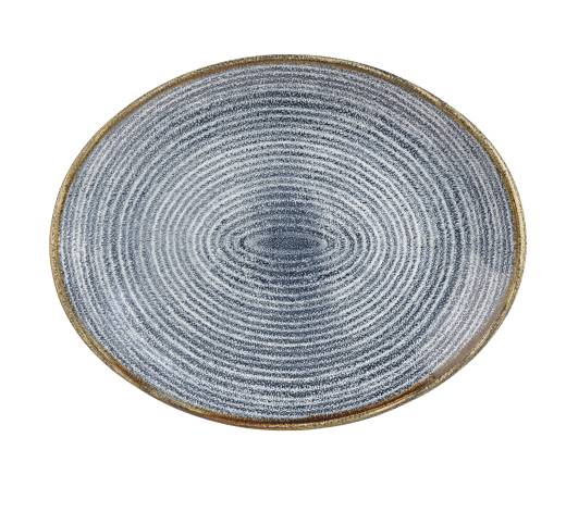 Studio Prints Slate Blue Oval Coupe Plate 27x22.9cm (x12)