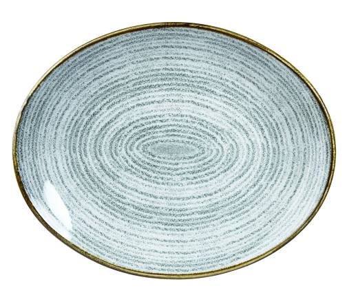 Studio Prints Stone Grey Oval Coupe Plate 27x22.9cm (x12)