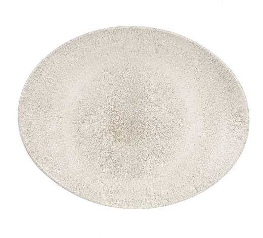 Raku Agate Grey Oval Coupe Plate 31.7x25.5cm (x12)