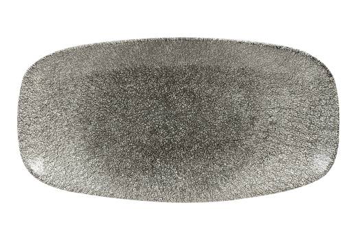 Raku Quartz Black Chefs Oblong Plate No.3 29.8x15.3cm/11.75x6in (x12)