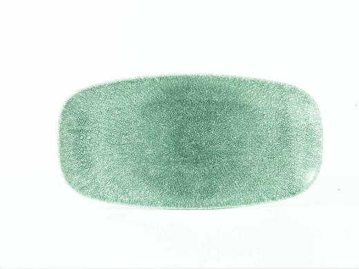 Raku Topaz Blue Chefs Oblong Plate No.3 29.8x15.3cm/11.75x6in (x12)