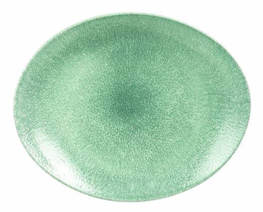 Raku Topaz Blue Oval Coupe Plate 27x22.9cm (x12)