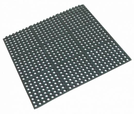 Rubber Interlocking Black Floor Mat 90x90x1.2cm