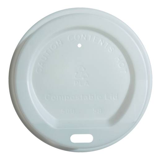 BioPak PLA Cup Sip Lid 12/16oz White (x1000)