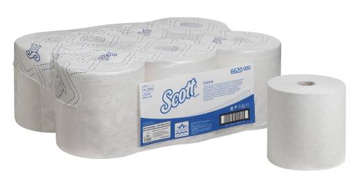 Scott Control Hand Towel Roll White (6x300M)