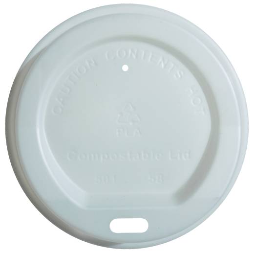 BioPak PLA Cup Sip Lid 6/8oz White (x1000)