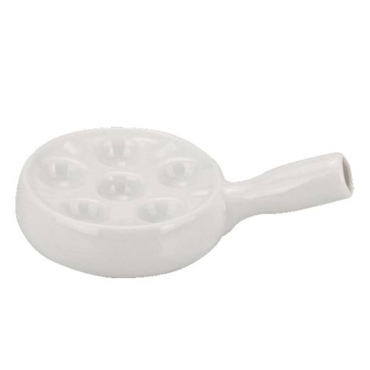 6 Hole Porcelain Handled Snail Dish (x3)