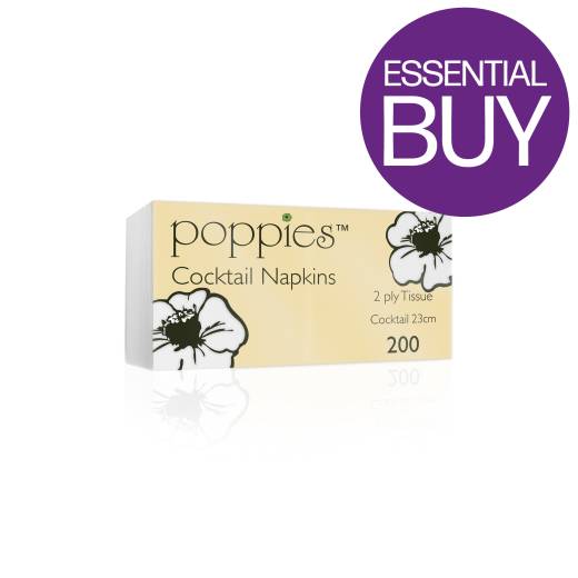 Cocktail Napkin 24cm 2 Ply White (x4000)