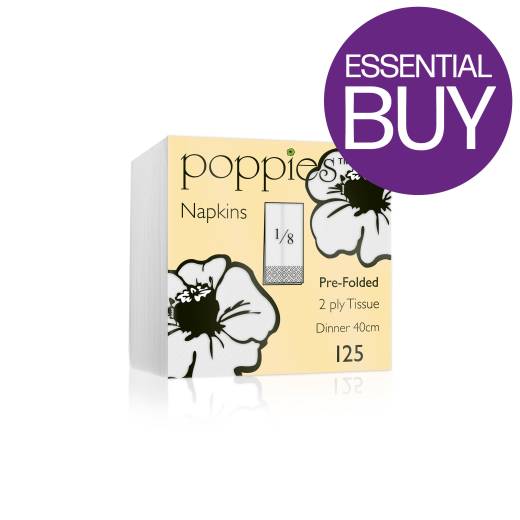 Napkin 40cm 2 Ply 8Fold White (x2000)