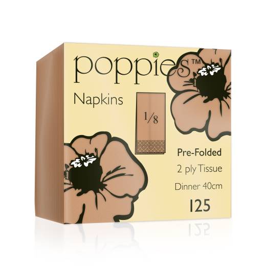Napkin 40cm 2 Ply 8Fold Peach (x2000)