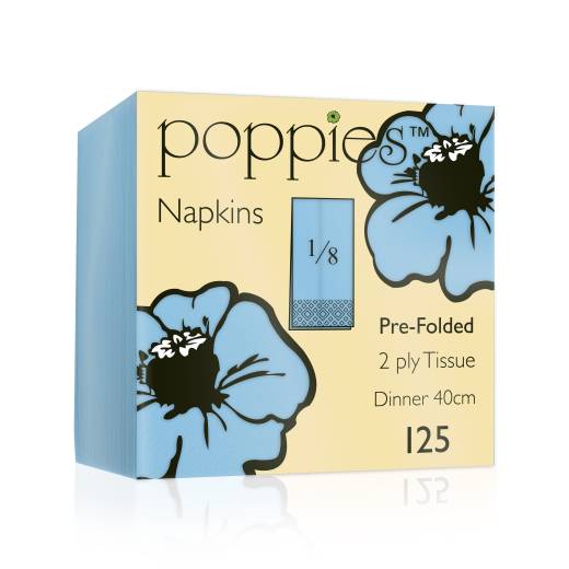 Napkin 40cm 2 Ply Baby Blue (x2000)