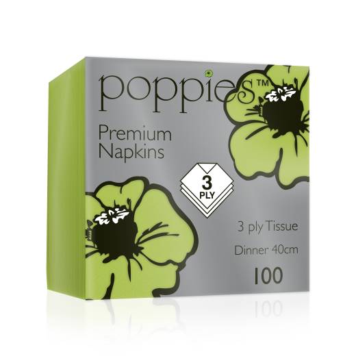 Napkin 40cm 3 Ply Kiwi (x1000)