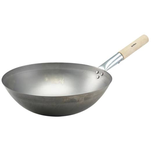 Black Iron Wok- Round Base 35.6cm/14in