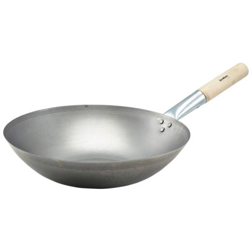 Black Iron Wok- Flat Base 35.6cm/14in