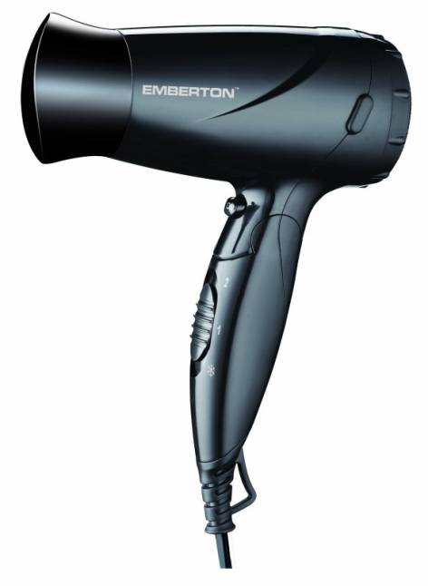 Emberton Harrow Folding Hairdryer 1600W 2 Speed Black