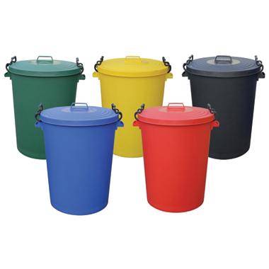 Bin c/w Clipon Lid 110L Blue