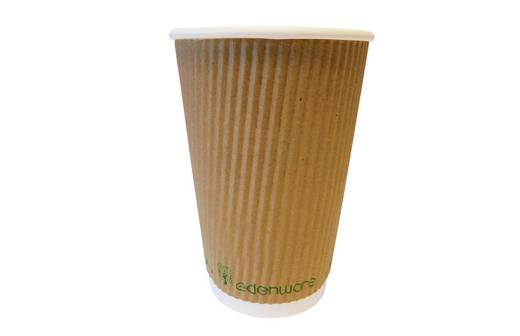Edenware PLA Lined Kraft 16oz Ripple Cup (x500)