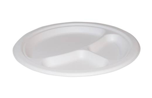 BioPak 10in Bagasse Plate - 3 Compartment (x500)