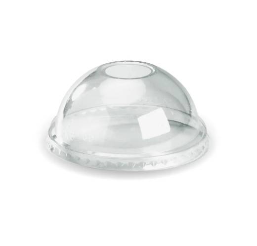 BioPak PLA Domed Lid with Hole for 9/12/16oz Tumbler (x1000)