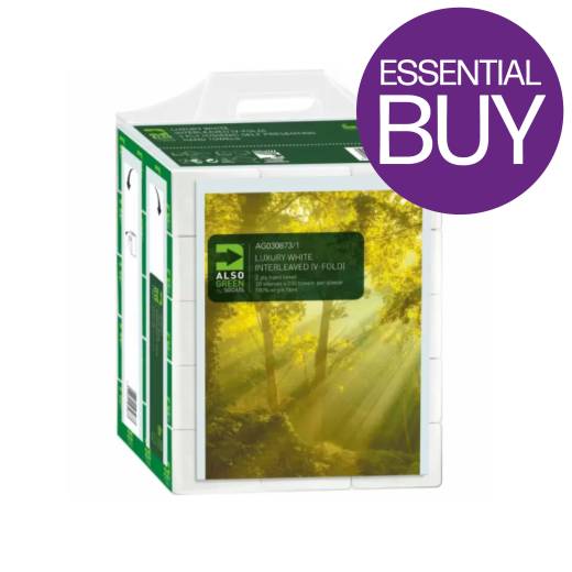 ALSO Luxury White 2 Ply Towels V-Fold (x4000) AL100XX