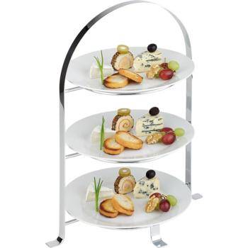 3 Tier Chrome Serving Stand (Max 26cm Plates)