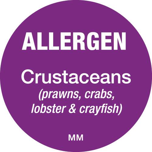 Allergen Label 25mm - Crustaceans (x500)